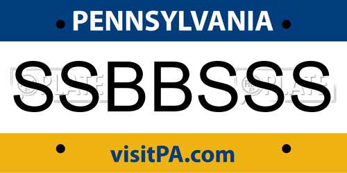 SSBBSSS Pennsylvania License Plate