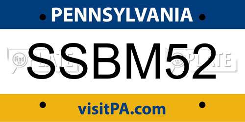 SSBM52 Pennsylvania License Plate