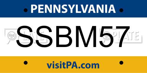 SSBM57 Pennsylvania License Plate