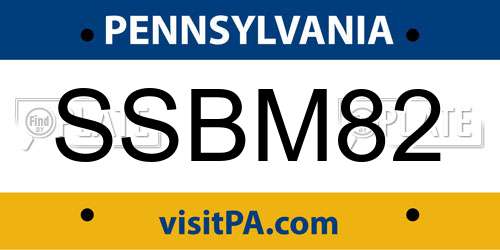 SSBM82 Pennsylvania License Plate