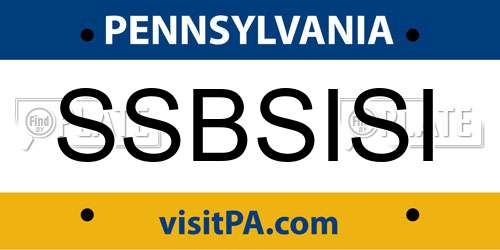 SSBSISI Pennsylvania License Plate