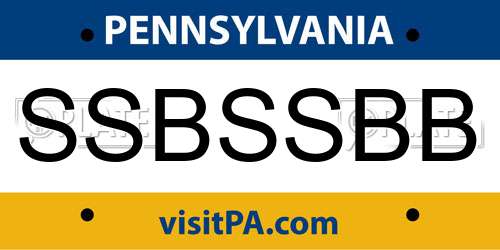 SSBSSBB Pennsylvania License Plate