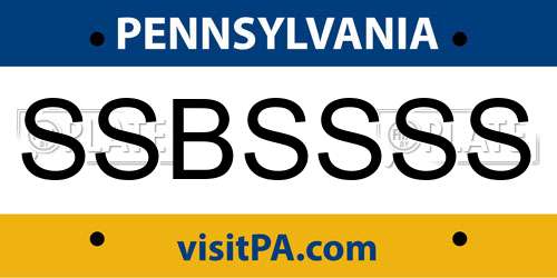 SSBSSSS Pennsylvania License Plate