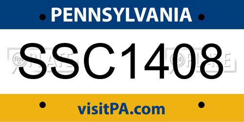 SSC1408 Pennsylvania License Plate