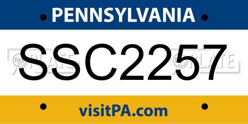 SSC2257 Pennsylvania License Plate