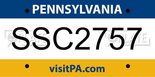 SSC2757 Pennsylvania License Plate
