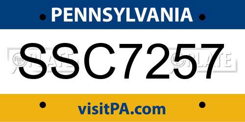 SSC7257 Pennsylvania License Plate