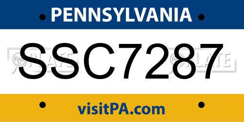SSC7287 Pennsylvania License Plate