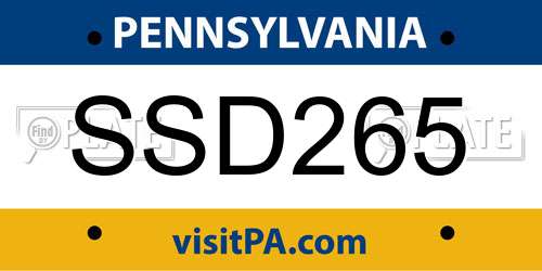 SSD265 Pennsylvania License Plate
