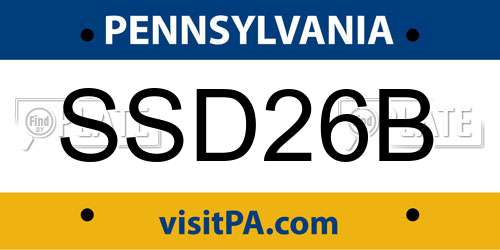 SSD26B Pennsylvania License Plate