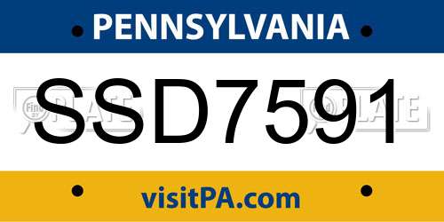 SSD7591 Pennsylvania License Plate