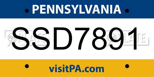 SSD7891 Pennsylvania License Plate