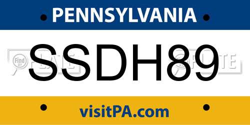 SSDH89 Pennsylvania License Plate