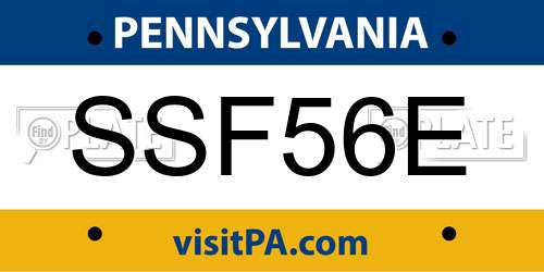 SSF56E Pennsylvania License Plate