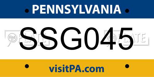 SSG045 Pennsylvania License Plate