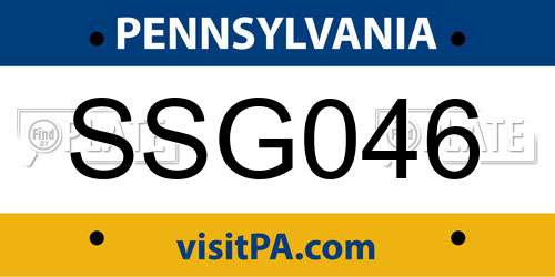 SSG046 Pennsylvania License Plate