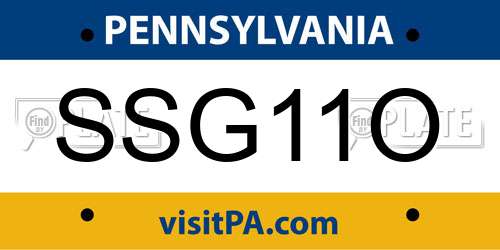 SSG11O Pennsylvania License Plate