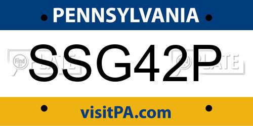 SSG42P Pennsylvania License Plate