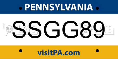 SSGG89 Pennsylvania License Plate