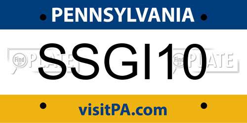 SSGI10 Pennsylvania License Plate