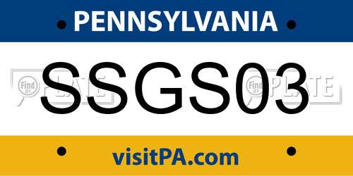 SSGS03 Pennsylvania License Plate
