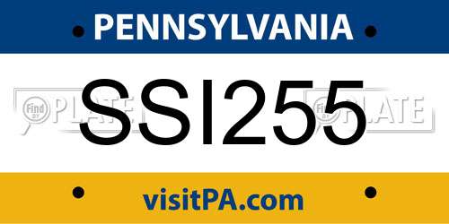 SSI255 Pennsylvania License Plate