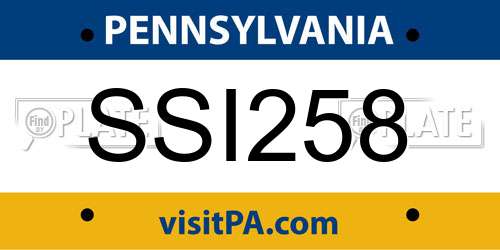 SSI258 Pennsylvania License Plate