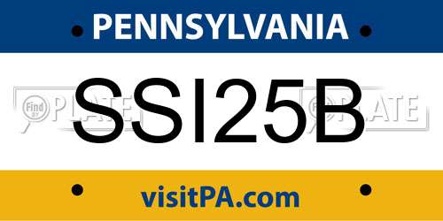 SSI25B Pennsylvania License Plate
