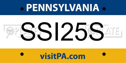 SSI25S Pennsylvania License Plate