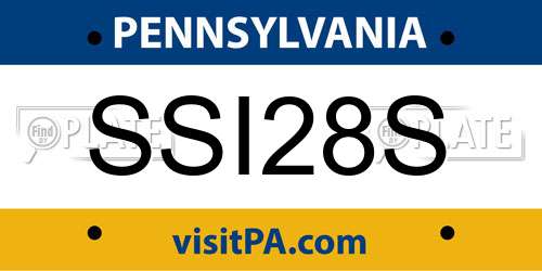 SSI28S Pennsylvania License Plate