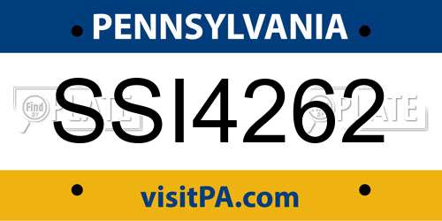 SSI4262 Pennsylvania License Plate