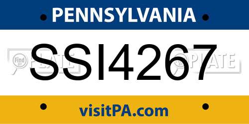 SSI4267 Pennsylvania License Plate