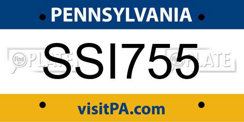 SSI755 Pennsylvania License Plate