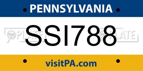 SSI788 Pennsylvania License Plate