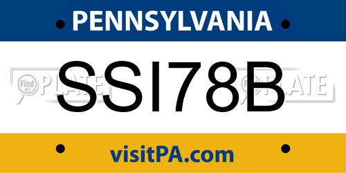 SSI78B Pennsylvania License Plate