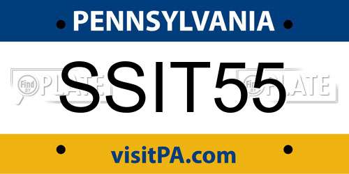 SSIT55 Pennsylvania License Plate