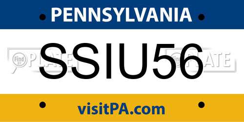 SSIU56 Pennsylvania License Plate