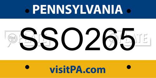 SSO265 Pennsylvania License Plate