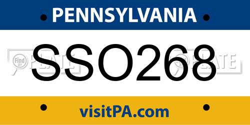 SSO268 Pennsylvania License Plate