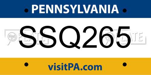 SSQ265 Pennsylvania License Plate