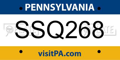 SSQ268 Pennsylvania License Plate