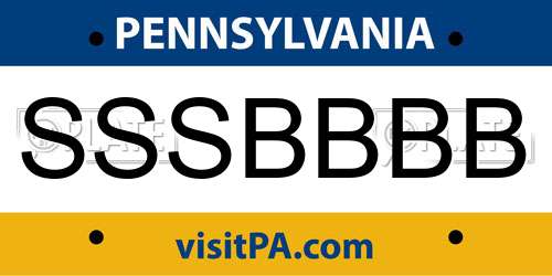 SSSBBBB Pennsylvania License Plate