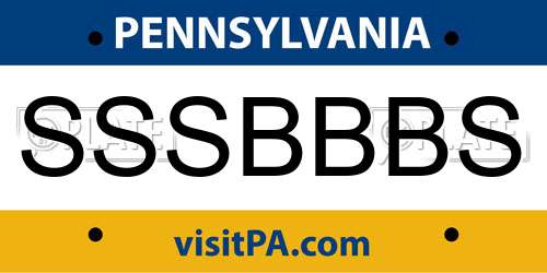 SSSBBBS Pennsylvania License Plate
