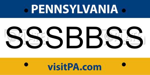 SSSBBSS Pennsylvania License Plate