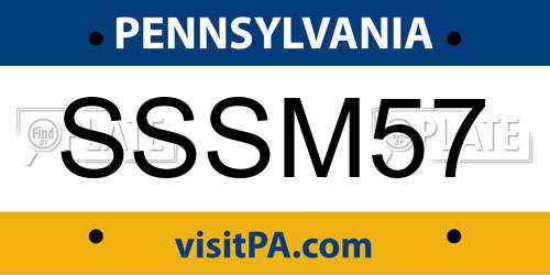 SSSM57 Pennsylvania License Plate