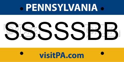 SSSSSBB Pennsylvania License Plate