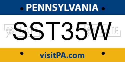 SST35W Pennsylvania License Plate