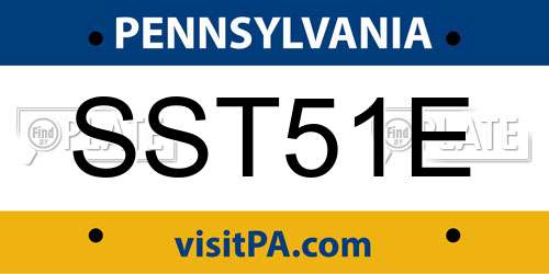 SST51E Pennsylvania License Plate