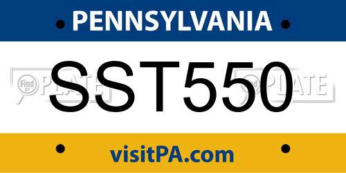 SST550 Pennsylvania License Plate
