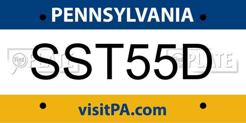 SST55D Pennsylvania License Plate